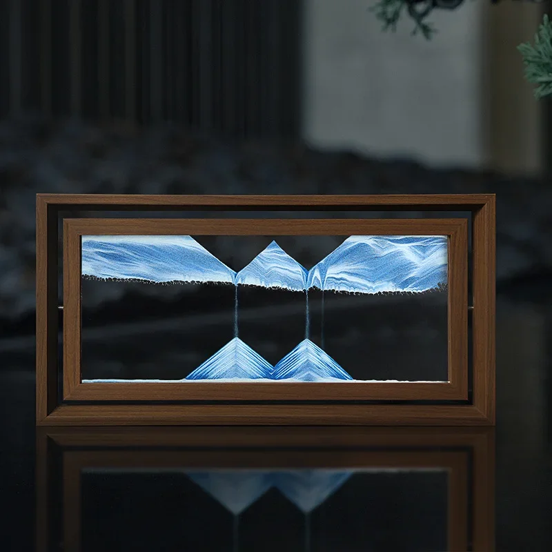 Engraved Wood Frame - 3D 회전 가능한 풍경 이동 모래