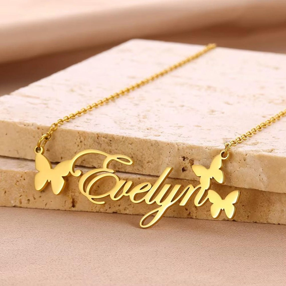 Birth Flower Necklace - 맞춤 이름 목걸이 개인 맞춤형 보석