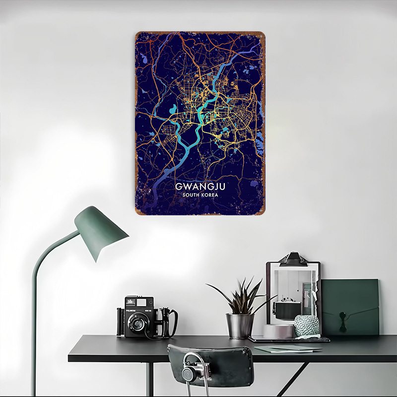 광주시 지도 3D 텍스처 금속 포스터 맞춤형 벽 장식  - Custom Map Poster 리뷰 및 가격