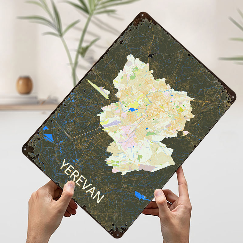예레반 도시 지도 틴플레이트 포스터 맞춤형 벽 장식 빈 - Custom Map Poster 리뷰 및 가격