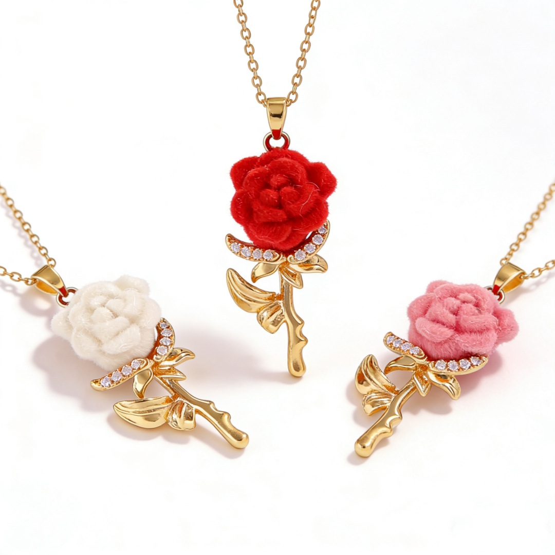 여성용 프랑스풍 참 장식 로즈 목걸이 - 가벼운 럭셔리 - Birth Flower Necklace 리뷰 및 가격