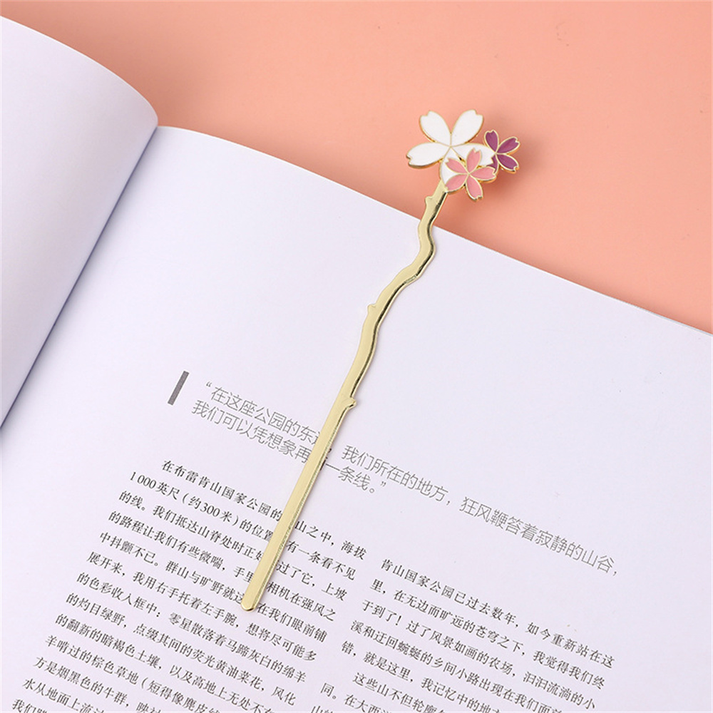 금속 사쿠라 책갈피, 창의적인 꽃 책, 독서 보조 책  - Dried Flower Bookmark 리뷰 및 가격