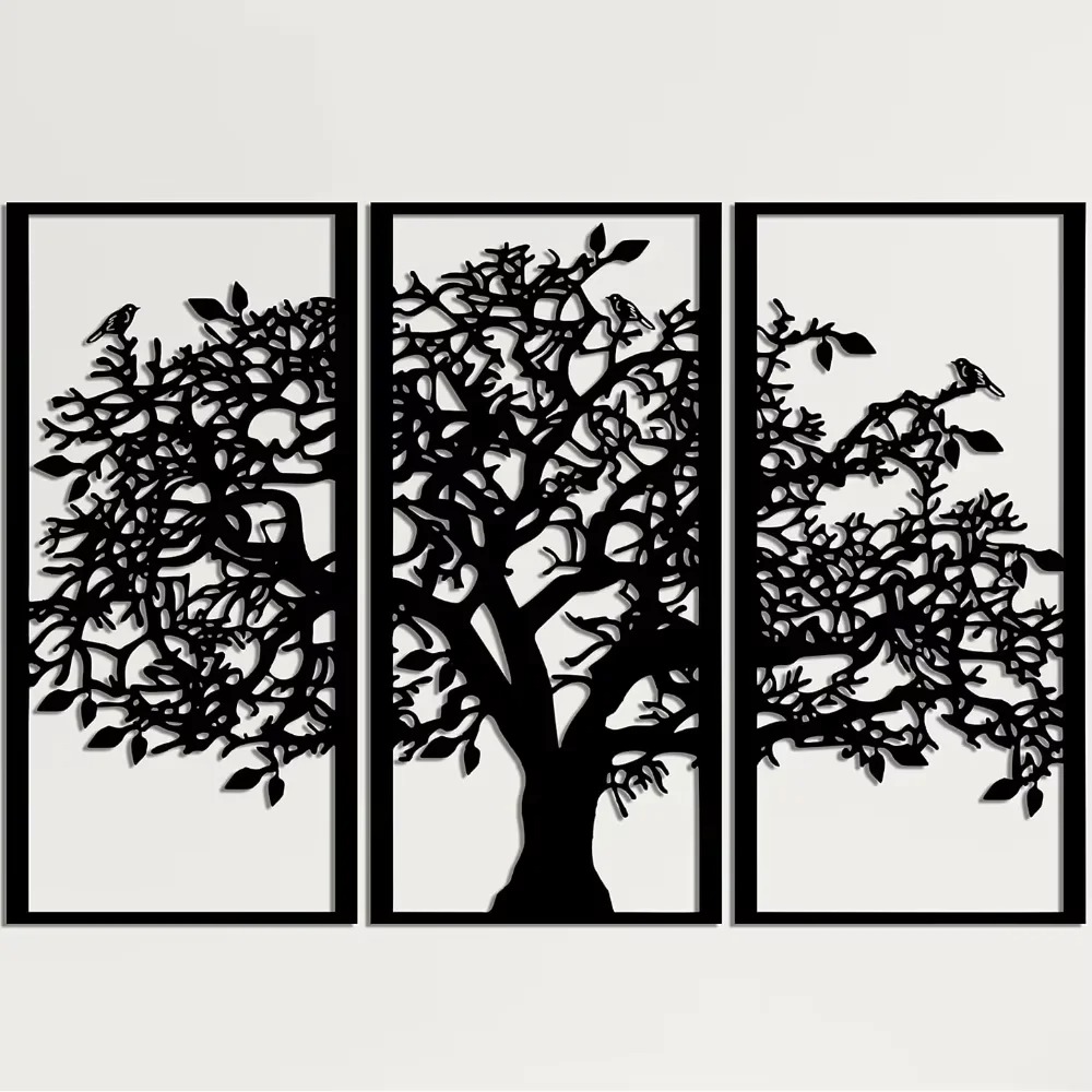 3개 가족 나무 금속 벽 장식 – 생명의 나무 철 예술 - Family Tree Print 리뷰 및 가격