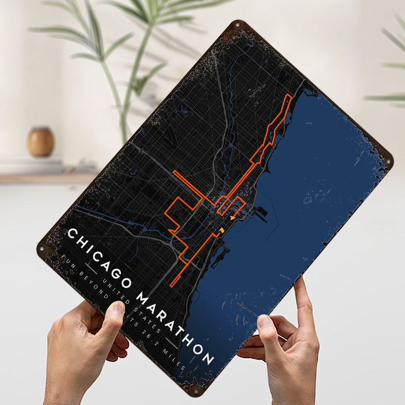 시카고 마라톤 경로 지도 3D 질감 인쇄 포스터 맞춤형 - Custom Map Poster 리뷰 및 가격