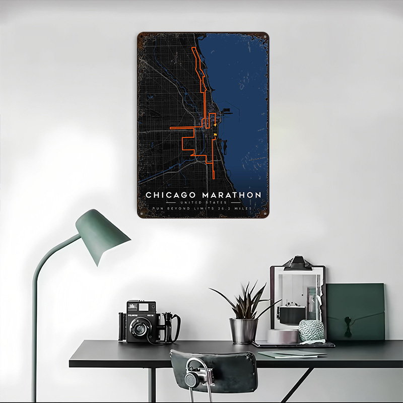 시카고 마라톤 경로 지도 3D 질감 인쇄 포스터 맞춤형 - Custom Map Poster 리뷰 및 가격